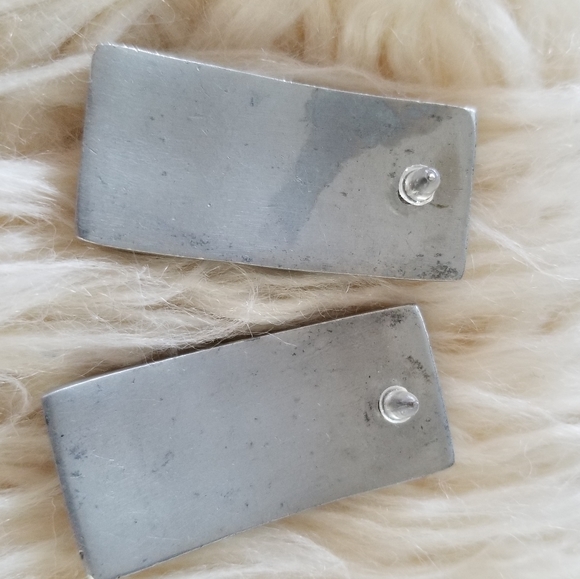 Stunning Art Deco Style Bold Silver Tone Earrings - Picture 6 of 9